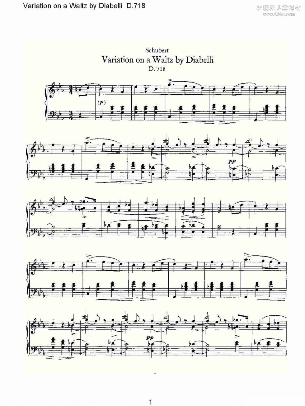 Variation on a Waltz by Diabelli D.718Diabelli