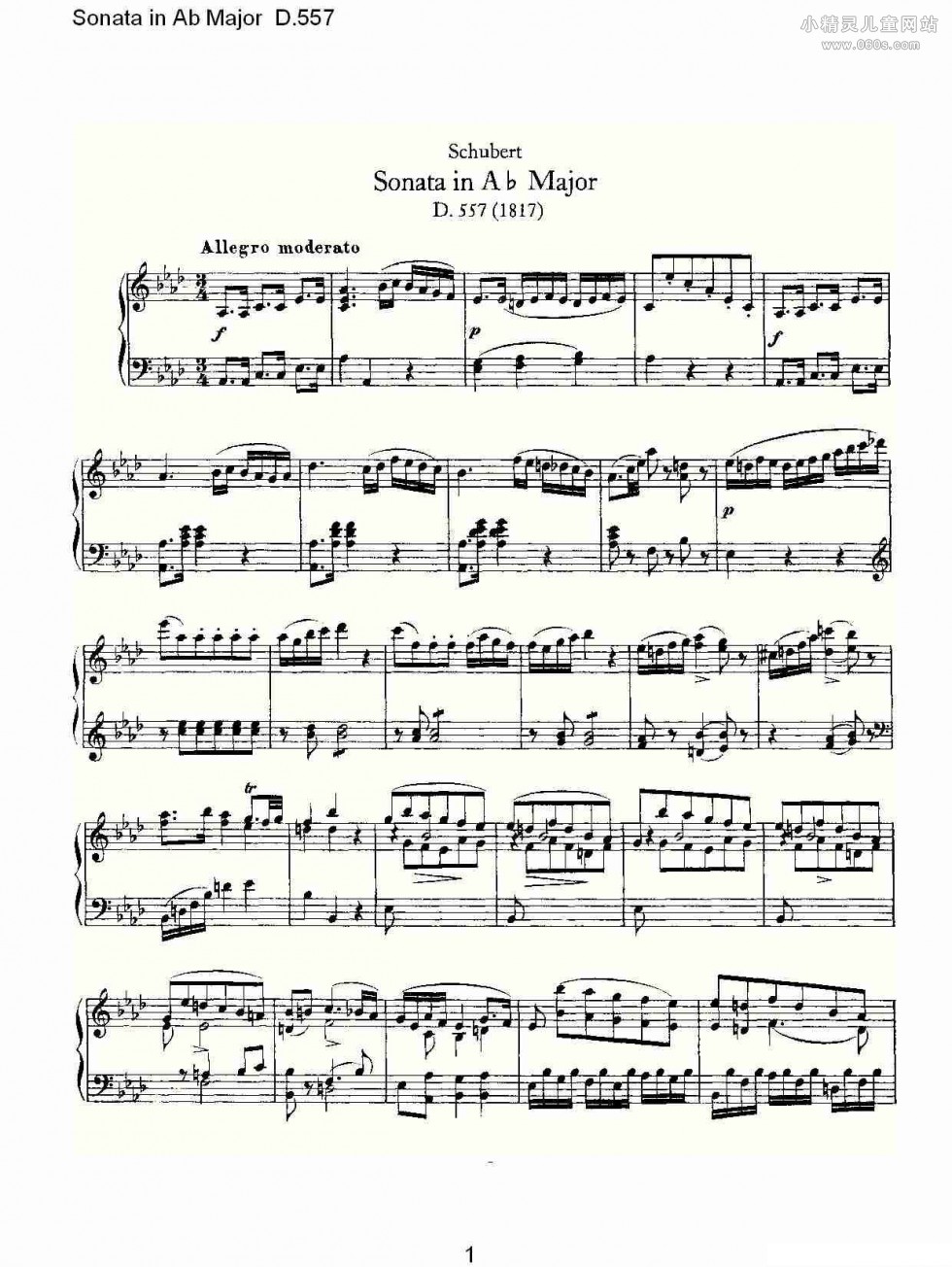 Sonata in Ab Major D.557Ab D.557