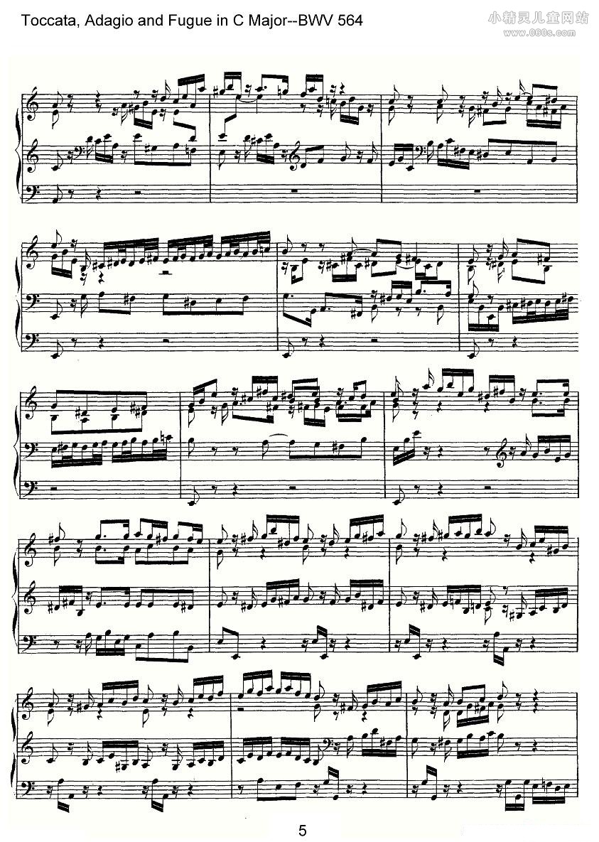Toccata, Adagio and Fugue in C Major--BWV 564ܷף(5)