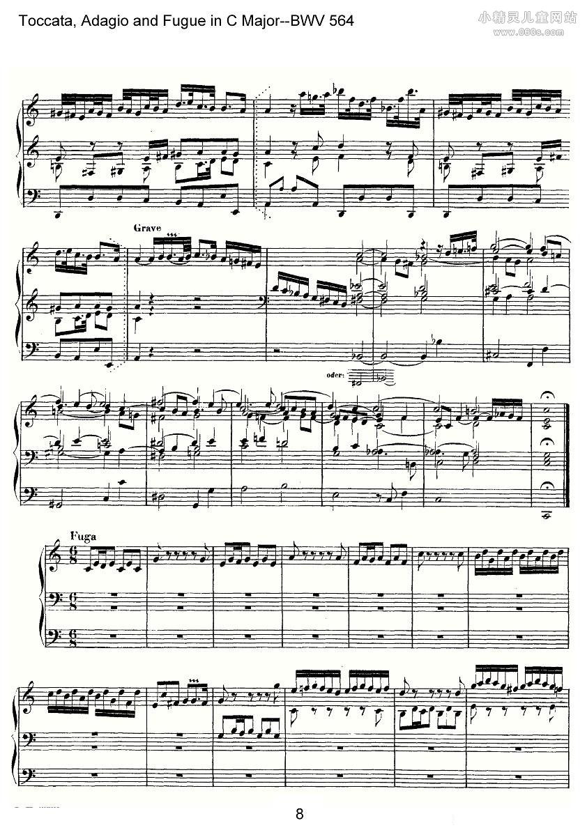 Toccata, Adagio and Fugue in C Major--BWV 564ܷף(8)