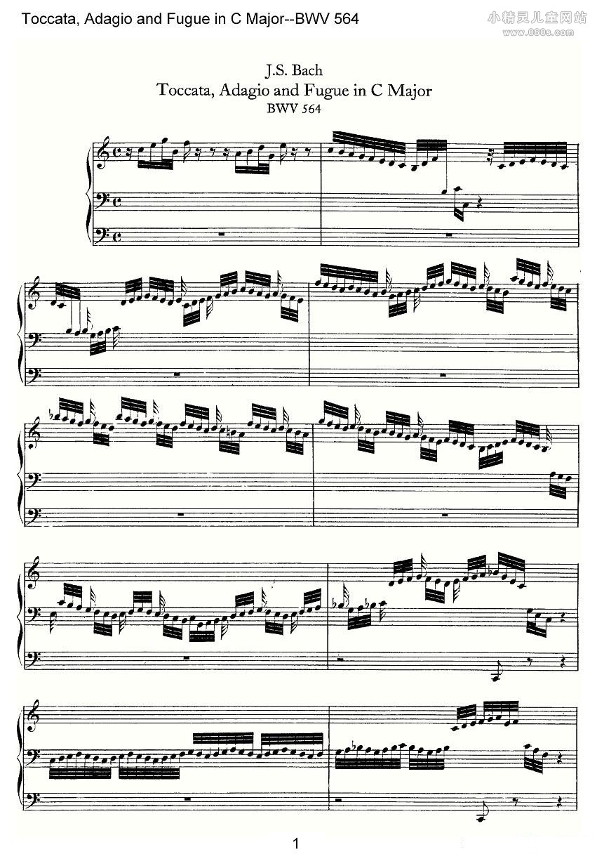 Toccata, Adagio and Fugue in C Major--BWV 564ܷף