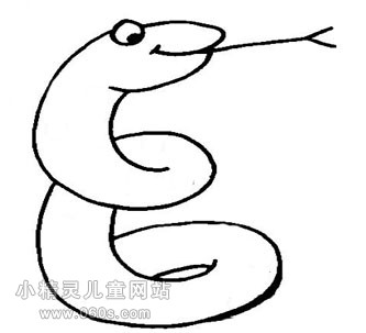 幼儿园动物简笔画教案《盘缩身子的蟒蛇》
