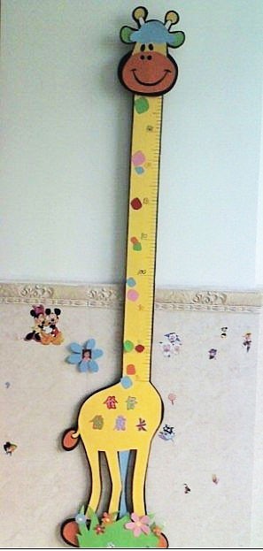儿童瓦楞纸板手工制作：长颈鹿身高尺